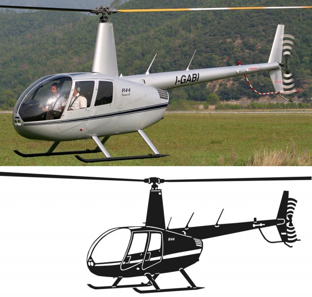 Оригинальное фото и трассировка R44