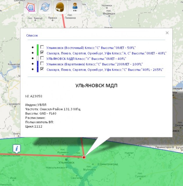 зоны в точке